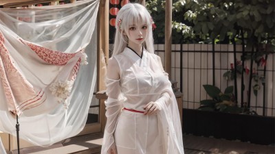 【AI绘画】超清8K透明白纱清凉少女