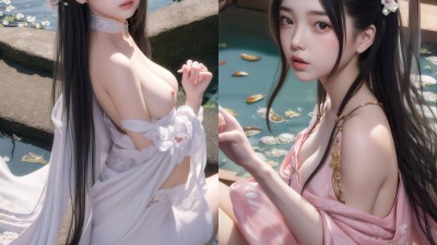 【AI绘画】温泉奇怪的少女+70P