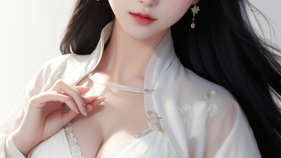 【AI绘画】她身穿白衣，如同飞天仙子