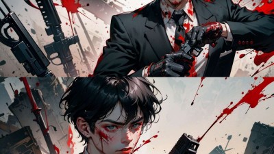 【AI绘画】古风动漫系+西装暴徒【87P+134MB】